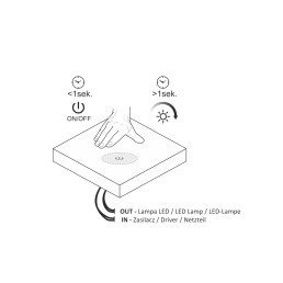 LED valdiklis 12-24Vdc, 5A, ON-OFF-DIM, bekontaktis, veikia per baldus iki 38mm
