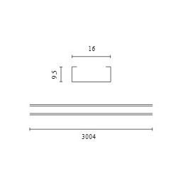 LED profilio komplektas, 3m, paviršinis, juodas, su baltu dangteliu, laikikliais ir aklėmis