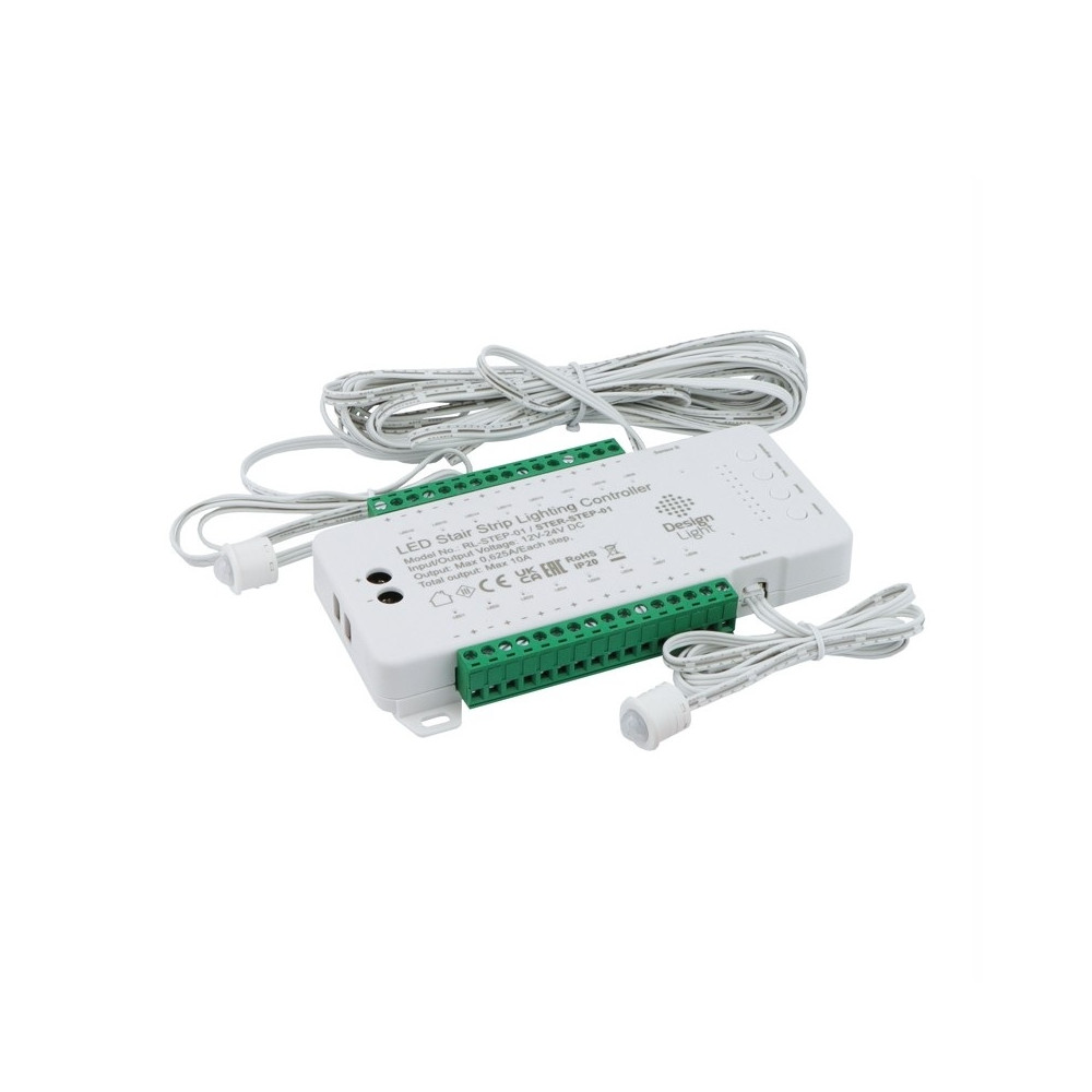 LED valdiklis laiptų apšvietimui, 16 kanalų, 12-24Vdc, 10A, su judesio jutikliais