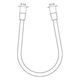 Dušo žarna 1250 mm juoda matinė