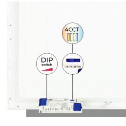 LED panelė 34-40W, 60x60cm, 5300lm, 130lm/ W, CCT 2700K-5000K, UGR 19