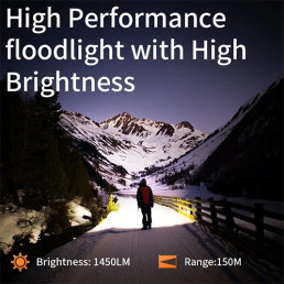 Žibintuvėlis A29, EDC 15W 1450lm, įkraunamas USB-C, su magnetu 52g