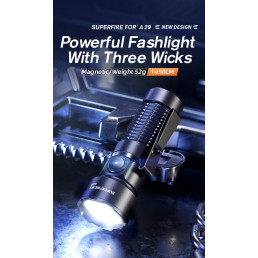 Žibintuvėlis A29, EDC 15W 1450lm, įkraunamas USB-C, su magnetu 52g