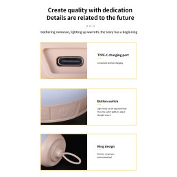 Žibintuvėlis LT03, stovyklavimo, įkraunamas USB-C, 55lm