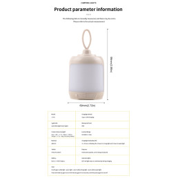 Žibintuvėlis LT03, stovyklavimo, įkraunamas USB-C, 55lm