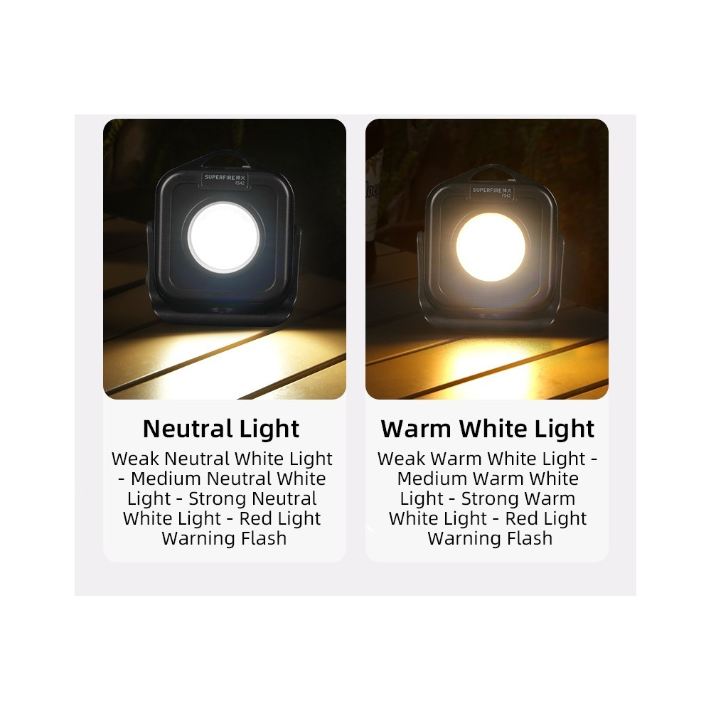 Žibintuvėlis, stovyklavimo, įkraunamas USB-C, 500lm, CCT 2700K - 7000K