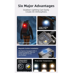 Žibintuvėlis, stovyklavimo, įkraunamas USB-C, 500lm, CCT 2700K - 7000K