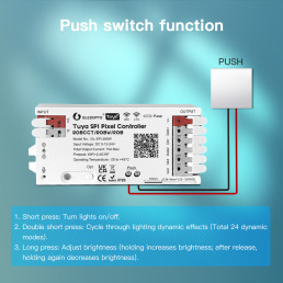 Skaitmeninių LED juostų valdiklis, 5-24Vdc, 15A, 1000pix, Wi-Fi + RF, TUYA / Smart Life