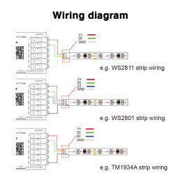 Skaitmeninių LED juostų valdiklis, 5-24Vdc, 15A, 1000pix, Wi-Fi + RF, TUYA / Smart Life