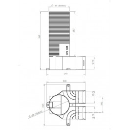 Antistatinė difuzoriaus dežutė DN125-2x75. plastikinė  juodos spalvos