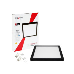 LED panelė universali EASY FLEX 18-21-24W CCT 2000lm, kvadratinė, juoda