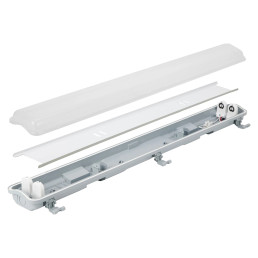 Hermetinis šviestuvas VANTO 2xT8 IP65 60cm pilkas ABS/ PS su reflektorium