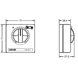Termostatas RQ10 patalpoms 5-30C 16A 250V NO/ NC