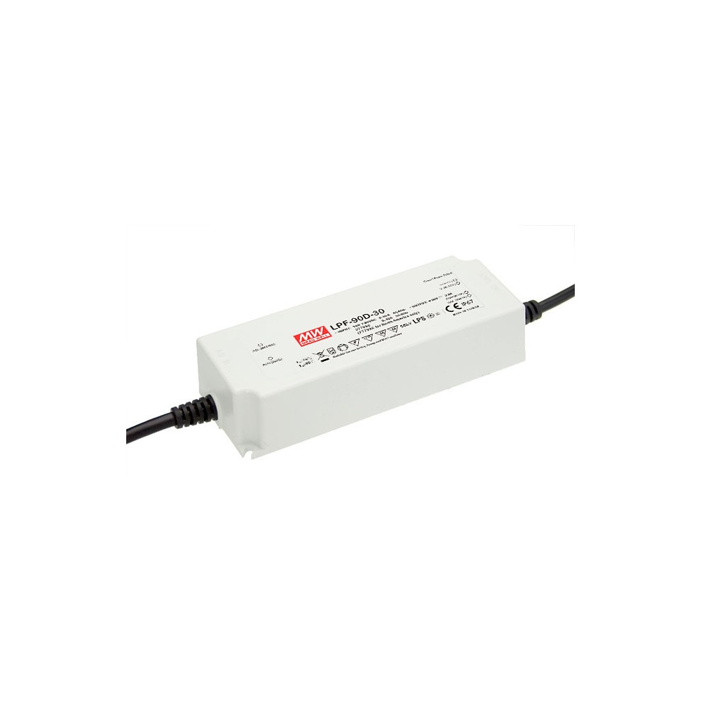 Impulsinis maitinimo šaltinis LED 24V 3.75A, valdomas, PFC, IP67, MEAN WELL
