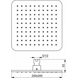 Idealrain Cube kvadratine 200x200 mm dušo galva juoda matinė