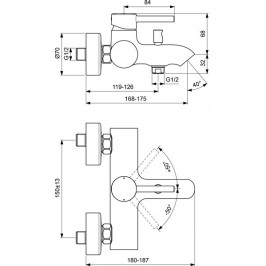 Ideal Standard Ceraline vonios/dušo maišytuvas matinė juoda