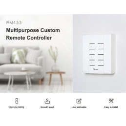 Nuotolinio valdymo pultelis RM433R2, 433 MHz, 8 mygtukai, pritaikytas magnetiniam laikikliui, SONOFF