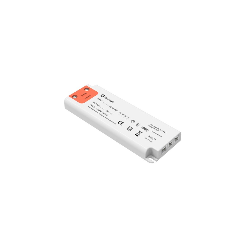 12W impulsinis LED maitinimo šaltinis 12V 1A, 3 išėjimai L813, IP20, 12.5x46x128mm