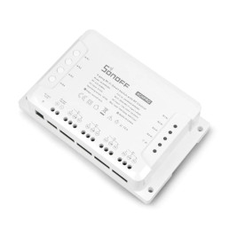 Išmanusis jungiklis 4CHPROR3, 4 kanalų, valdomas programėle, Wi-Fi, galimybė valdyti balsu ir pulteliu, SONOFF