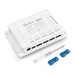 Išmanusis jungiklis 4CHPROR3, 4 kanalų, valdomas programėle, Wi-Fi, galimybė valdyti balsu ir pulteliu, SONOFF