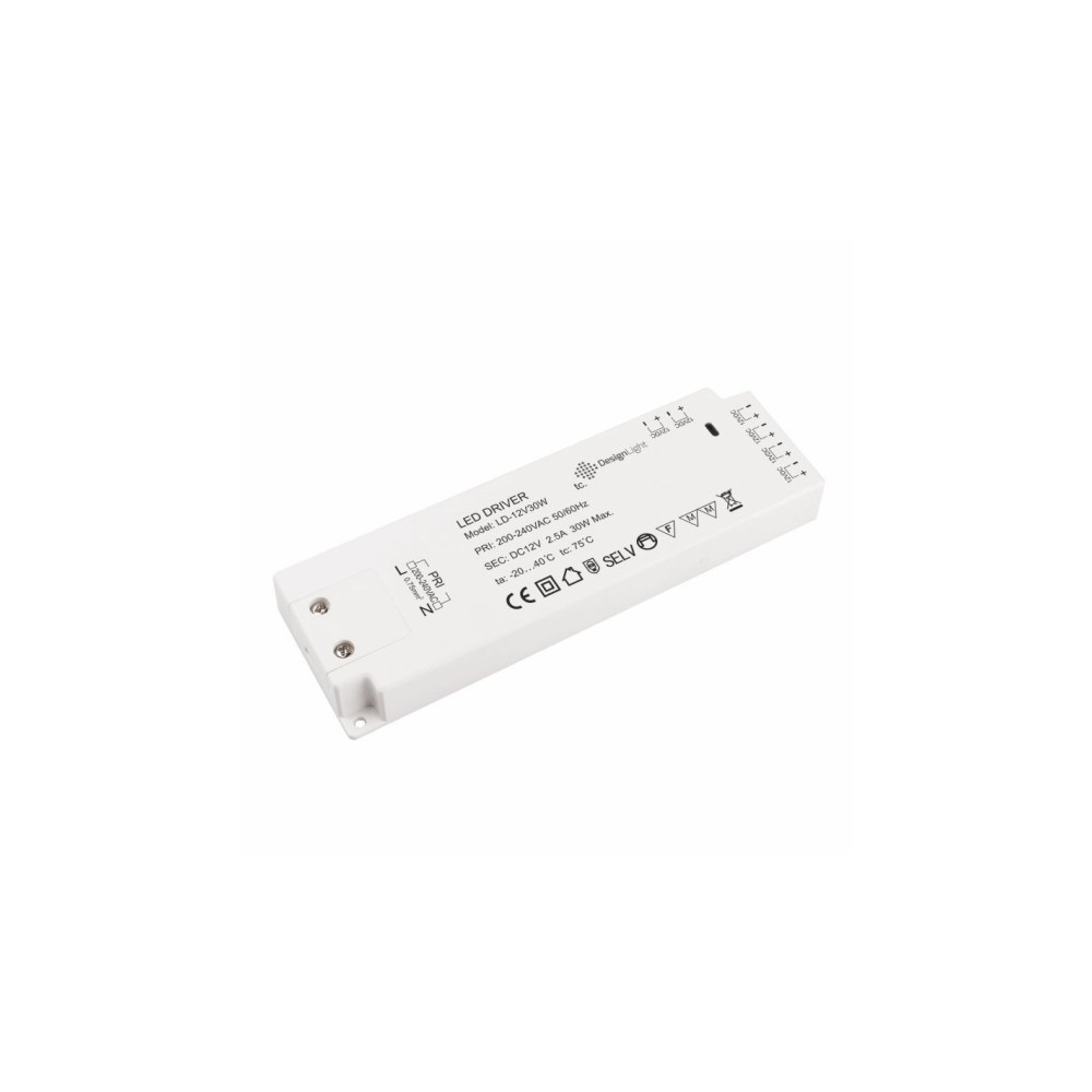 Impulsinis maitinimo šaltinis LED 12V 2.5A, 30W, su L813 jungtimis, Designlight