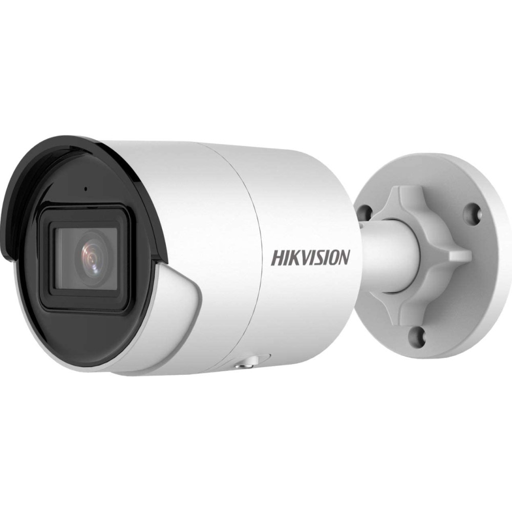 IP kamera BULLET, AcuSense, 4MP, F2.8mm(103°), PoE, IR iki 40m, integruotas mikrofonas, micro SD iki 256GB, IP67, balta,...
