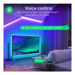LED juostos komplektas su Wi-Fi valdikliu ir maitinimo šaltiniu, RGB, 5m, 24W, TUYA / Smart Life, NOUS