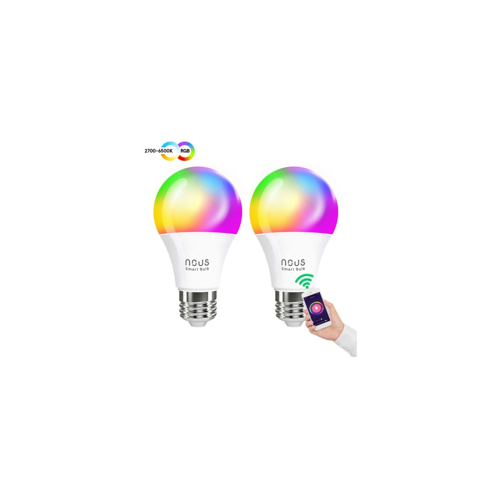 Lemputė LED E27, 230V, 9W, 810lm, 2700K - 6500K, RGB, išmanioji Wi-Fi, valdoma programėle, TUYA / Smart Life, P3 (2vnt. ...