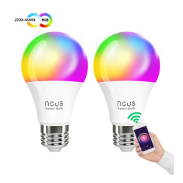 Lemputė LED E27, 230V, 9W, 810lm, 2700K - 6500K, RGB, išmanioji Wi-Fi, valdoma programėle, TUYA / Smart Life, P3 (2vnt. ...