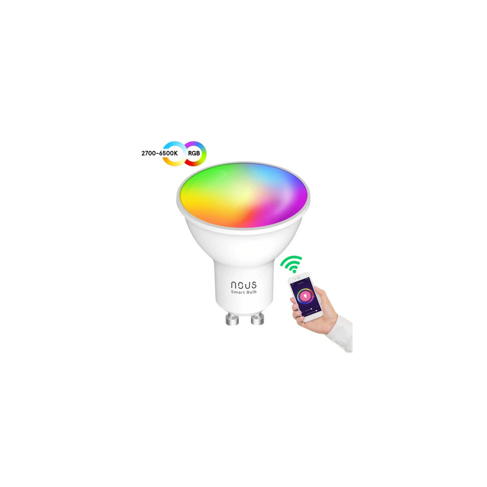Lemputė LED GU10, 230V, 4,5W, 350lm, 2700K - 6500K, RGB, išmanioji Wi-Fi, valdoma programėle, TUYA / Smart Life, P8, NOU...
