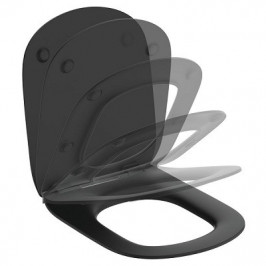 Ideal Standard TESI sėdynė su plonu Soft close dangčiu (THIN) lengvai nuimama matinė juoda