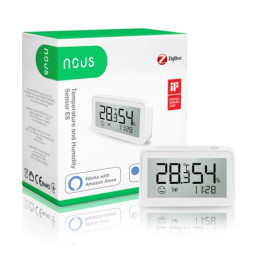 Išmanusis temperatūros ir drėgmės jutiklis E6, ZigBee, TUYA, NOUS