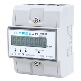 Elektros energijos matuoklis, 3 fazių, DIN, 80A, THORGEON