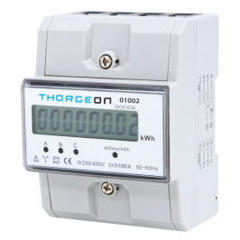 Elektros energijos matuoklis, 3 fazių, DIN, 80A, THORGEON