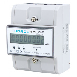 Elektros energijos matuoklis, 3 fazių, DIN, 100A, THORGEON