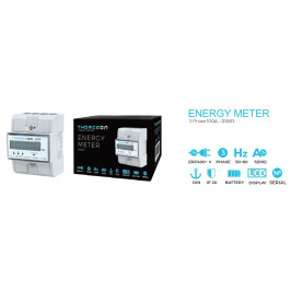 Elektros energijos matuoklis, 3 fazių, DIN, 100A, THORGEON