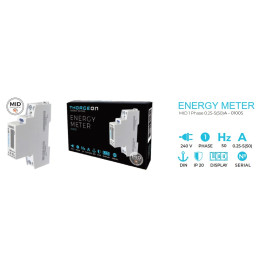 Elektros energijos matuoklis, vienos fazės, DIN, 50A, sertifikuotas MID, THORGEON