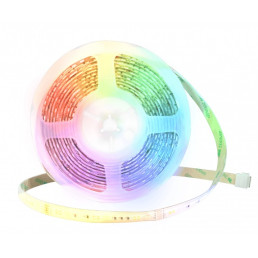 LED juostos komplektas su valdikliu ir maitinimu 12V, 24W, 5m, 210lm/ m, RGB+CCT, hermetiška IP64, išmanioji WiFi, TUYA ...