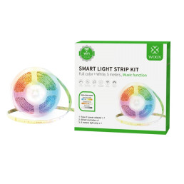 LED juostos komplektas su valdikliu ir maitinimu 12V, 24W, 5m, 210lm/ m, RGB+CCT, hermetiška IP64, išmanioji WiFi, TUYA ...