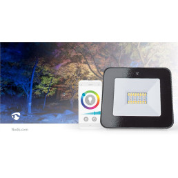 Išmanusis LED lauko šviestuvas 230V AC, 20W, 1600lm, RGB+CCT 2700 - 6500K, IP65, valdomas WiFi, Nedis Smart Life