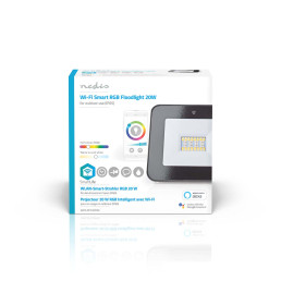 Išmanusis LED lauko šviestuvas 230V AC, 20W, 1600lm, RGB+CCT 2700 - 6500K, IP65, valdomas WiFi, Nedis Smart Life