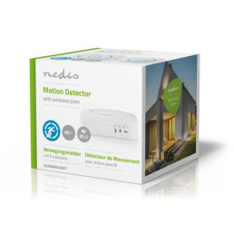 Judesio jutiklis su aliarmo funkcija, bevielis, 6xAA / LR6, 85dB, 6m, imtuvas+siųstuvas, baltas
