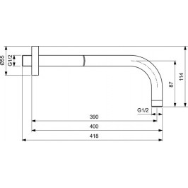 Ideal Standard Idealrain sieninė alkūnė dušo galvai 40 cm chromas