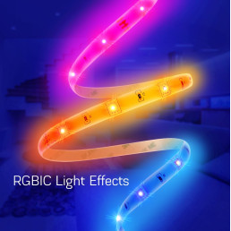 Skaitmeninės LED juostos komplektas su Wi-Fi valdikliu ir maitinimo šaltiniu, RGB IC, 5m, 24W, TUYA / Smart Life, NOUS