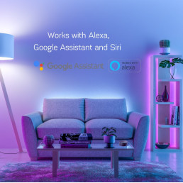 Skaitmeninės LED juostos komplektas su Wi-Fi valdikliu ir maitinimo šaltiniu, RGB IC, 5m, 24W, TUYA / Smart Life, NOUS