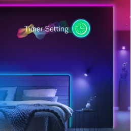 Skaitmeninės LED juostos komplektas su Wi-Fi valdikliu ir maitinimo šaltiniu, RGB IC, 5m, 24W, TUYA / Smart Life, NOUS