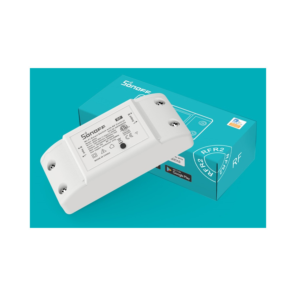 Išmanusis jungiklis, 230VAC, 2200W, RFR2, 1-kanalo, valdomas Wi-Fi ir RF, Sonoff