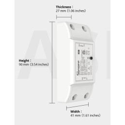 Išmanusis jungiklis, 230VAC, 2200W, RFR2, 1-kanalo, valdomas Wi-Fi ir RF, Sonoff