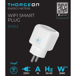 Išmanioji Wi-Fi rozetė, Wi-Fi, 3680W 16A, su energijos matavimu, TUYA / Smart Life, THORGEON