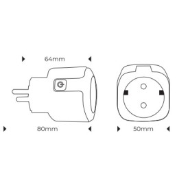 Išmanioji Wi-Fi rozetė, Wi-Fi, 3680W 16A, su energijos matavimu, TUYA / Smart Life, THORGEON